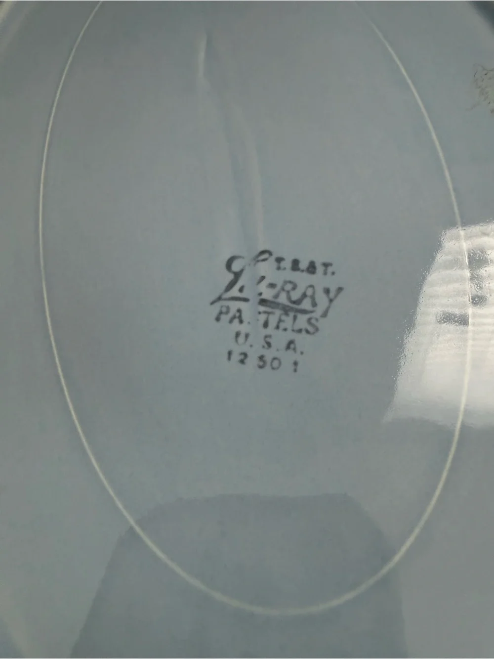 Taylor Smith Taylor USA Vintage LURAY PASTELS BLUE Oval Serving Platter 13”x9.75
